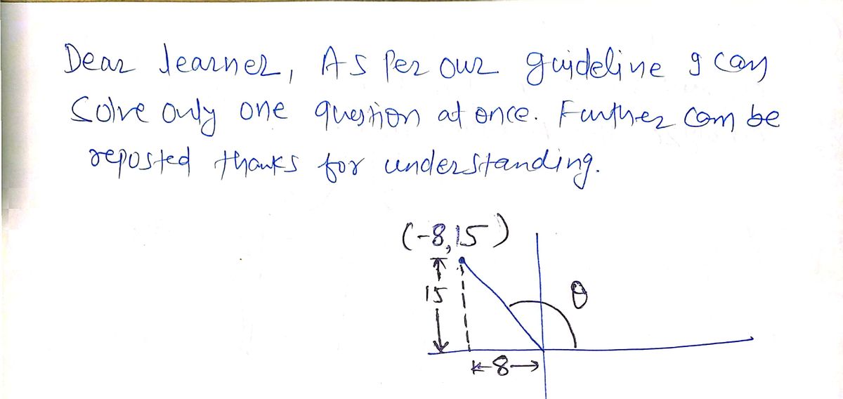 Trigonometry homework question answer, step 1, image 1